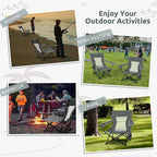 HaSteeL Folding Beach Chair Set of 2, Foldable Grey Camping Chairs for Outside, Low Beach Chair Portable for Adults Fishing, Picnic, Outdoor BBQ, Travel, Sports, Cup Holder & Storage Bag