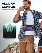 VULKIT Money Belt for Travel, Hidden Passport Holder, Anti-Theft Travel Wallet Under Clothes, RFID Blocking Waist Pouch, Undercover Fanny Pack, Violet Purple