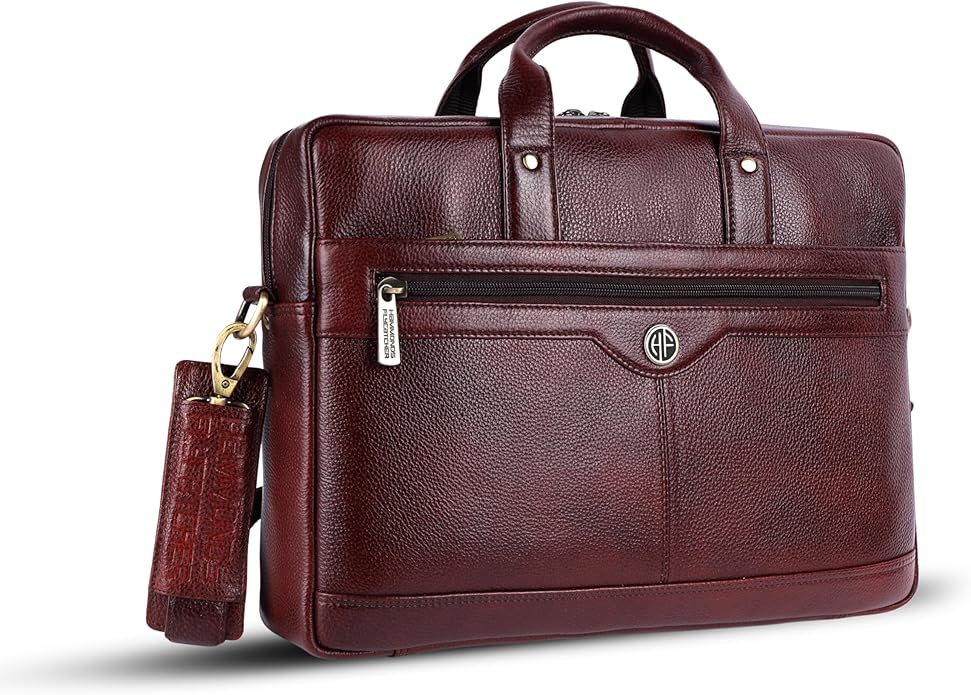HAMMONDS FLYCATCHER Genuine Leather Laptop Bag for Men, Padded 15.6" Laptop Sleeve, Leather Messenger Bag for Men Briefcases