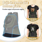 WOYYHO Pet Dog Carrier Backpack Small Dog Front Backpack Ventilated Mesh Dog Travel Back Pack with Safety Belt for Travel Hiking Cycling Outdoor Adventures (Size S: 2-4.5 lbs, Army Green)