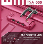 6 Piece Luggage Sets with Bags, Lightweight Expandable Checked Luggage Sets, Hardshell ABS Spinner Wheels Carry on Suitcase with TSA Lock, for Travel, Women Men (Rose Red, 18/20/24/28inch+2bags)