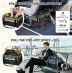 Lekereise Top-Expandable Pet Carrier 17x11x9.5 Inch Alaska Hawaiian Airline Approved Soft Sided Underseat to 12lbs Travel Carriers for Small Dogs and Cats with Locking Safety Zippers Anti-Scratch Mesh