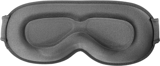 Sleep Eye Mask for Men Women, Sleeping Mask for Side Sleeper, Travel Blackout Night Blindfold Eye Shade Cover with Adjustable Strap (Ash Grey)