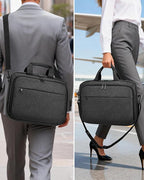 Bulado Laptop Bag with File Organizer, Water-Resistant Laptop Case, 15.6 Inch Multi-Compartment Work Bag for Men and Women, Carry-On for Business Commute Work Travel Trip