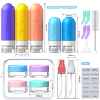 Aeomni 19pack Travel Bottles for Toiletries, TSA Approved Silicone Size Containers for toiletries, Refillable & Leakproof Travel shampoo and conditioner bottles
