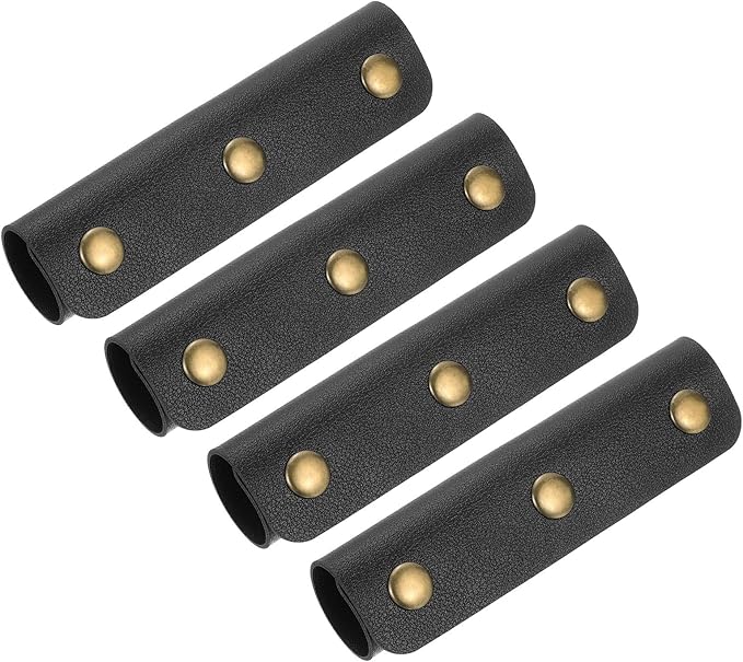 uxcell 4Pcs Handbag Handle Cover, PU Leather Luggage Handle Wraps, Luggage Grip Protector for Purse Tote Bag Suitcase, Black