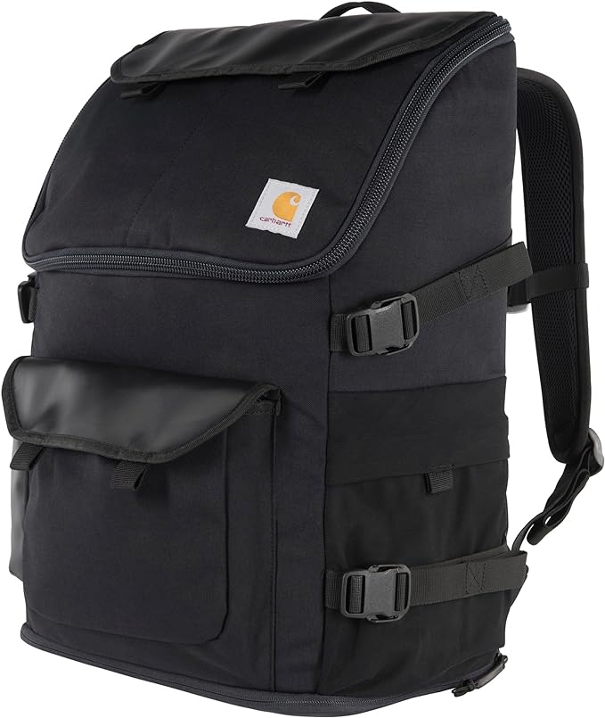 Carhartt 35L Nylon Workday Backpack, Durable Water-Resistant Pack with 15" Laptop Sleeve and Adjustable Shoulder Straps, Black
