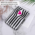 ELFISH Mini RFID Aluminum Wallet Credit Cards Holder Business Card Case Metal ID Case for Men Women (Eye heart)