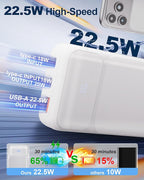 Power-Bank-Portable-Charger 49800mAh Portable Phone Charger Power Bank with 3 Built-in Cable(USB-C, iOS, USB-A), 22.5W Fast Charging LED Display External Battery Pack for iPhone Android Samsung, etc