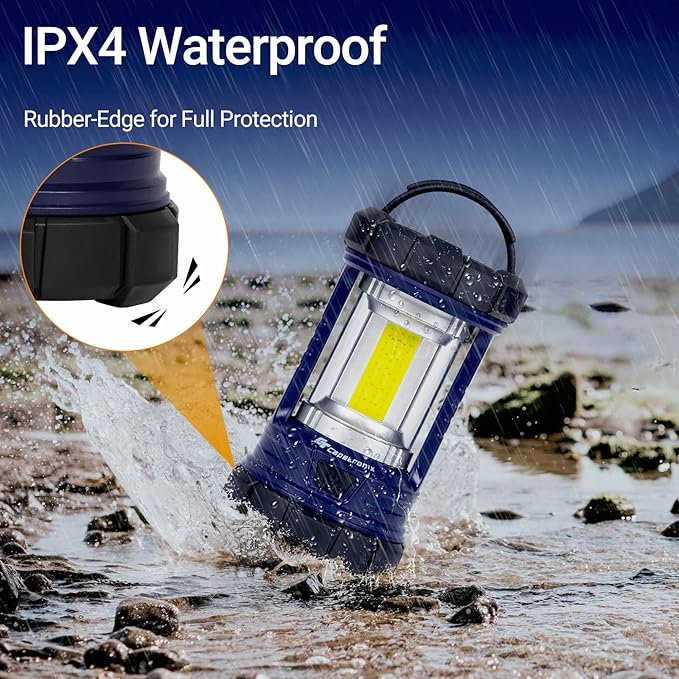 Camping Lantern, 3200LM LED Lanterns for Power Outages, 4600mAh Phone Charger & Rechargeable Lantern, 5 Light Modes Camping Lights & Lanterns for Hurricane/Emergency, Camping Accessories-2 Pcs