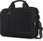 DOMISO 15.6 inch Laptop Bag Business Briefcase Water-resistant Notebook Messenger Shoulder Bag for 15.6" ASUS ZenBook Chromebook 15/Lenovo Ideapad ThinkPad/HP Pavilion 15 Envy 15,Black