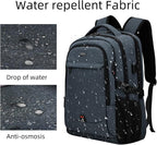 DUSLANG 17 Inch Travel Laptop Backpack Water Resistant College Backpack for Men Laptop Bag with USB Charging Port,Dark Grey