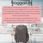 Baggallini Tribeca Expandable Laptop Backpack - 15"x11" Lightweight RFID Computer Bag for Work & Travel with Luggage Sleeve