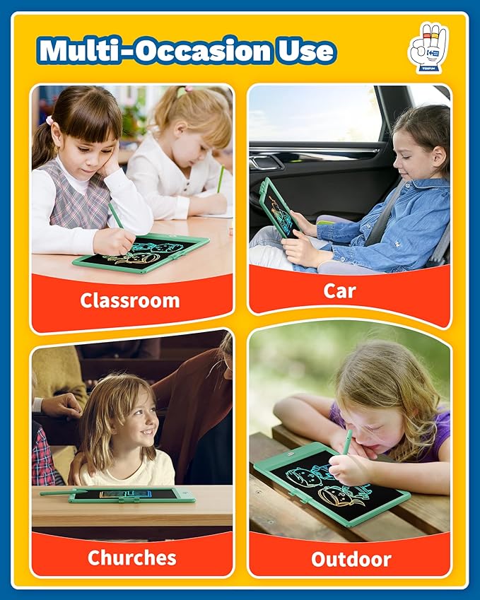 TEKFUN Kids Toys Toddlers Toys for Boys and Girls, 8.5in LCD Writing Tablets Drawing Pad for Kids, Light Doodle Pad Drawing Board for Toddlers, Gifts Toys for 3 4 5 6 7 Year Old Girls Boys(Green)