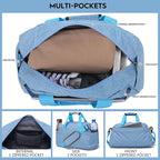 14 inch Small Gym Bag for Women & Men, Mini Duffel Bag for Travel Sports Lightweight Carry On Bag (Light Blue)