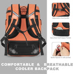 BAGPARKK Insulated Cooler Backpack,33/45 Cans Multifunctional Double Deck Leakproof Cooler Bag with Sternum Strap,Large Capacity Lightweight Travel Camping Beach Backpack