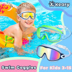 Keary 2 Pack Kids Swim Goggles for 3-15 UV Protection Anti-Fog Pool Water Swimming Goggles For Boys Girls Youth Toddler