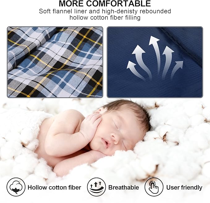 REDCAMP Cotton Flannel Sleeping Bag for Camping Backpacking, Adults Cold Weather Envelope Sleeping Bags with 2/3/4/6lbs Filling