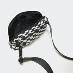 Pander Two Way Zipper Fanny Pack Nylon Everywhere Belt Bag for Women, Water Repellent Waist Packs, Crossbody Bags with Adjustable Strap (Checkered Black)