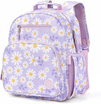 mibasies Kids Backpack for Girls: Girls Backpack 5-8 - Kindergarten Elementary School Bookbag for Girl - Daisy Purple