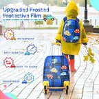 GYMAX 2Pc Kid Carry On Luggage Set, 12" & 18" Kids Suitcase with 4 Spinner Wheels, Travel Rolling Trolley