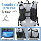 Lightweight Hydration Backpack, Running Backpack with 2L Water Bladder, Hydro Water Daypack for Cycling Hiking Rave for Men Women