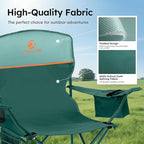 ALPHA CAMP Camping Chairs 250LBS Capacity, Heavy Duty Folding Chair with 4-Can Cooler Bag, Portable Outdoor Chair with Cup Holder for Adults, Collapsible for Tailgating, Beach, Fishing,Black,2PC