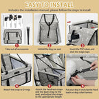 Dog Car Seat Foldable Dog Car Booster Seat Waterproof Breathable Oxford Travel Bag for Small to Medium Dogs, Puppies, and Pets-Pattern Grey