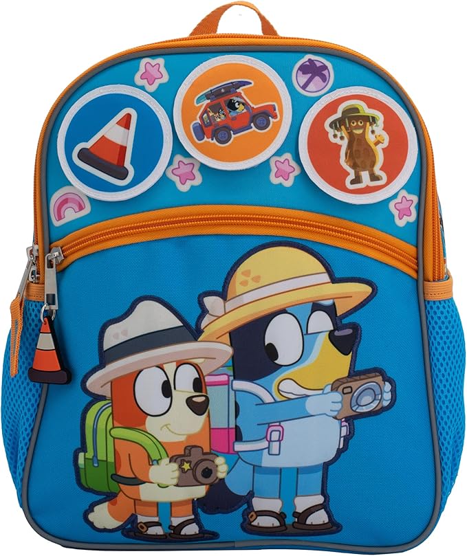 AI ACCESSORY INNOVATIONS Bluey Interactive 12” Mini Backpack For Kids, Bluey & Bingo School Bag for Pre School & Kindergarten, Blue
