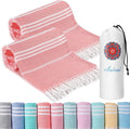 2 Pack Turkish Beach Towels Vacation Essentials Pool Towel for Women Birthday, Teacher Appreciation Thank You Gifts, Mothers Days Bridesmaid Bride Girlfriend Friendship Sister 40th Retirement Gift