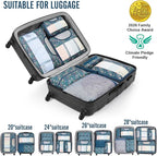 Veken 10 Set Packing Cubes for Travel Essential, Suitcase Organizer Bags in 4 Sizes, Carry-On Luggage Accessories with Large Laundry & Hanging Toiletry Bag, Must-Have for Airplane, Road Trip & Camping