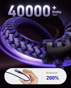 USB to USB C Cable Fast Charging [2 Pack 6FT], USB A to USB C Cable for Car, Durable Braided USB Type C iPhone Charger USBC Cord for iPhone 17/16/15/Pro Max/Plus, Samsung Galaxy S23 and More-Purple