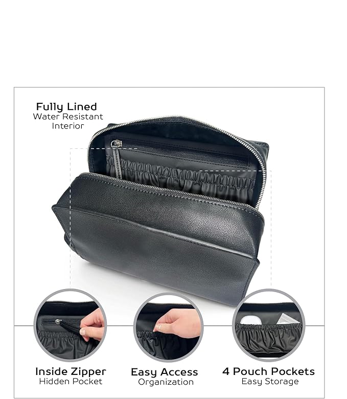 Convenience Kits International Men’s Super Premium 30 PC Travel Kit Featuring: Travel-Size Hair Care Products Plus Face, Body, Oral Care, Travel Essentials in Large Leather Toiletry Bag
