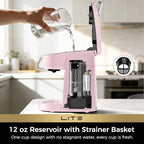 CHULUX Lite Single Serve Coffee Maker for K Cup Capsules, Single Cup Reservoir Coffee Maker with One Touch Brewing, 5 to 12 Oz Brew Sizes, Designed Specifically for Standard Mugs, Pink