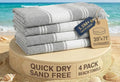 LANE LINEN Turkish Beach Towels Set of 4 - Oversized Beach Towel 39"x71", Durable Sand Proof Towel, Absorbent & Quick Dry, Perfect for Pool or Travel – Alloy