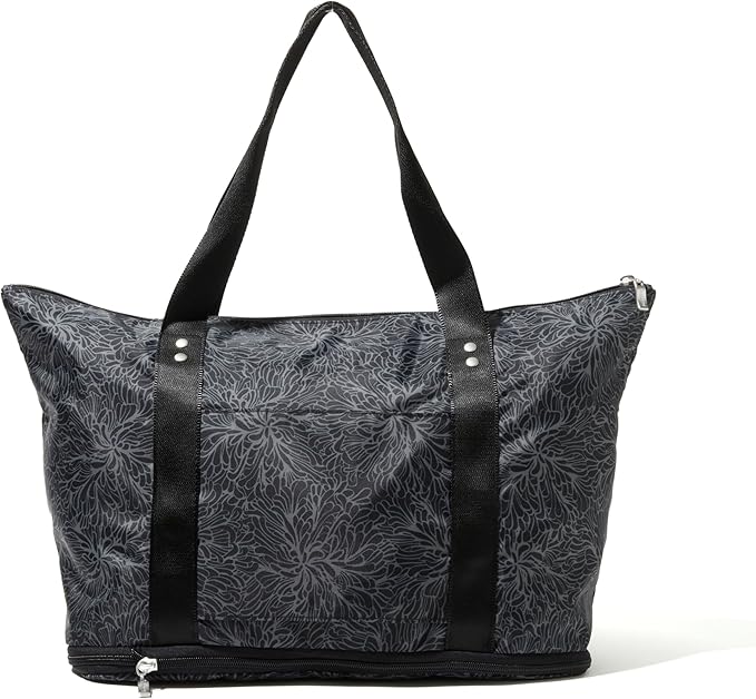 Baggallini Carryall Expandable Lightweight Travel Tote 22" Packable Folding Compact Nylon Washable Weekender w/Luggage Sleeve