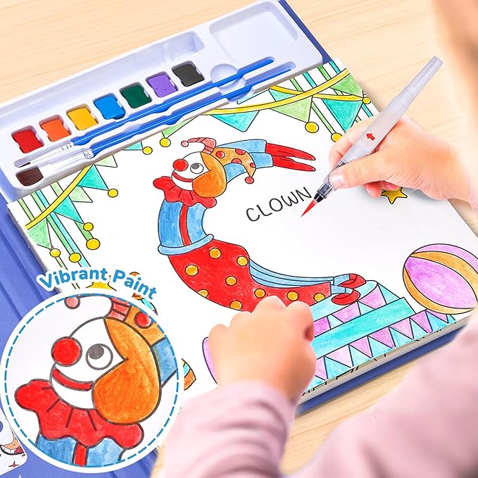 JoyCat Paint with Water Coloring Books for Toddlers, Watercolor Painting Sets for Kids Ages 3-5 4-8, Arts and Crafts Drawing Activities Toy Birthday Gifts for Boys Girls (Alphabet)