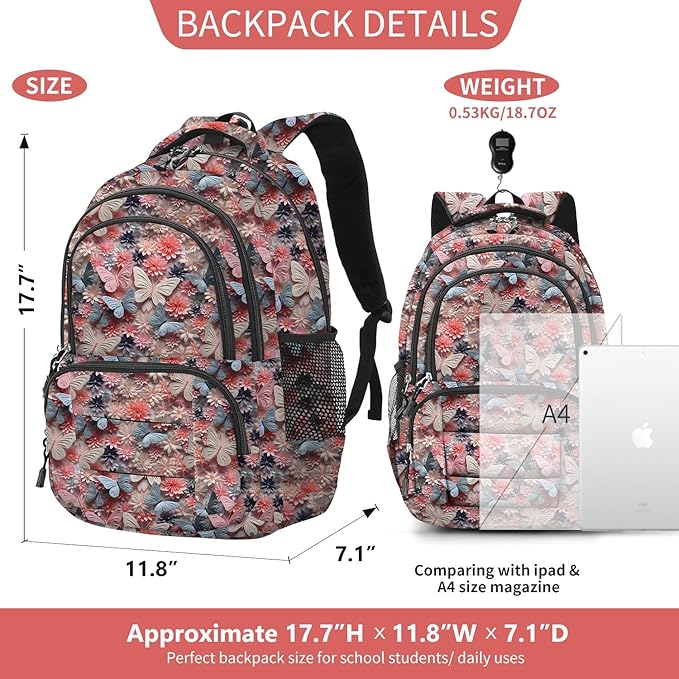 rickyh style School Backpack Travel Bag for Men & Women Lightweight College Back Pack with Laptop Compartmen