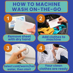 Travel Laundry Detergent Sheets 30 Pack – Hand Wash or Machine Wash Travel Detergent, Compact Sink Washing Detergent Strips for Clothes on Trips, Hotels & Cruises