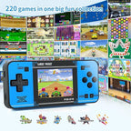 Handheld Game for Kids -Preloaded 220 Retro Video Games, Portable Gaming Player with Rechargeable Battery 3.0" LCD Screen, Mini Arcade Electronic Toy Gifts for Boys Girls (Black+Blue)