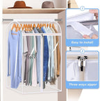 KEETDY 35" Hanging Garment Bags for Closet Storage Large Clear Garment Bags for Hanging Clothes Garment Rack Cover Coat Protector for Suit, Wardrobe, Bottom Enclosed