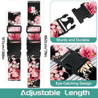 Slohif Luggage Straps for Suitcases Travel Belt Accessories Luggage Connector Identifiers Over Handle with Buckle Unique Nylon Adjustable Strap for Sleeping Bag Car Seat Black(2 Pack)