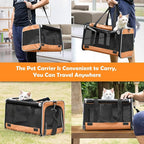 GAPZER Dog Carry Bag for Puppy Pet Soft-Shell Portable Kennel Crate for 0-15 lbs Foldable Pomeranian Travel Cage Tea Cup Yorkie Carrier Purse Indoor Carrying Case Cat Supply Melon Tiny Dog Melon
