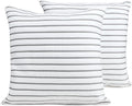 Black & White Brands Brazilian Beach/Pool Towel Pillow Case 17.7"x17.7" - Ultimate Absorbent Luxury 100% Cotton Wave (2 Pillow Cases, Gray Poly Pinstripe)