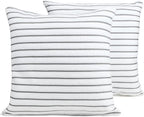 Black & White Brands Brazilian Beach/Pool Towel Pillow Case 17.7"x17.7" - Ultimate Absorbent Luxury 100% Cotton Wave (2 Pillow Cases, Gray Poly Pinstripe)