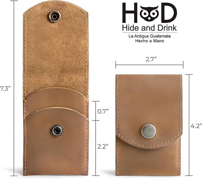 Hide & Drink, Double Nail Clipper Case, Beauty & Personal Care, Commuter and Nomad, Grooming Case, Home & Travel Essentials, Manicure Kit Storage, Full Grain Leather, Handmade (Single Malt Mahogany)