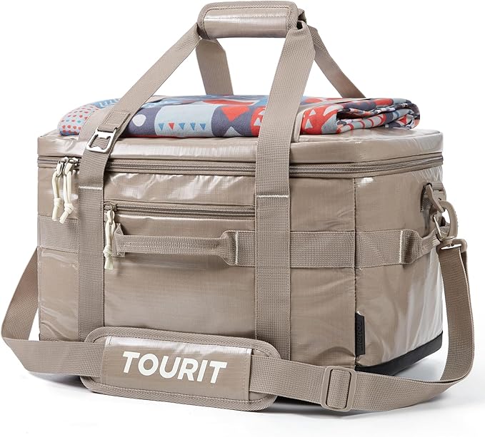 TOURIT Soft Sided Cooler Bag Insulated 30/48/60 Cans, Large Collapsible & Leakproof Ice Chest for Picnic, Beach, Camping, Travel