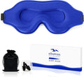 Sleep Eye Mask for Men Women, Sleeping Mask for Side Sleeper, Travel Blackout Night Blindfold Eye Shade Cover with Adjustable Strap (Blue)