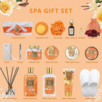 Gifts for Women - Vanilla Sugar Bath and Body Spa Gift Basket for Women, Spa Kit with Necklace | Gifts for Christmas, Valentines Day, Skin Care Set for Women, Mother‘s Day Gift for Mom & Wife