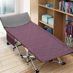 ABORON Camping Cot for Adult 28" Extra Wide, Heavy-Duty 1200D Oxford Cot for Sleeping, Portable Folding Camp Bed with Mat & Carry Bag